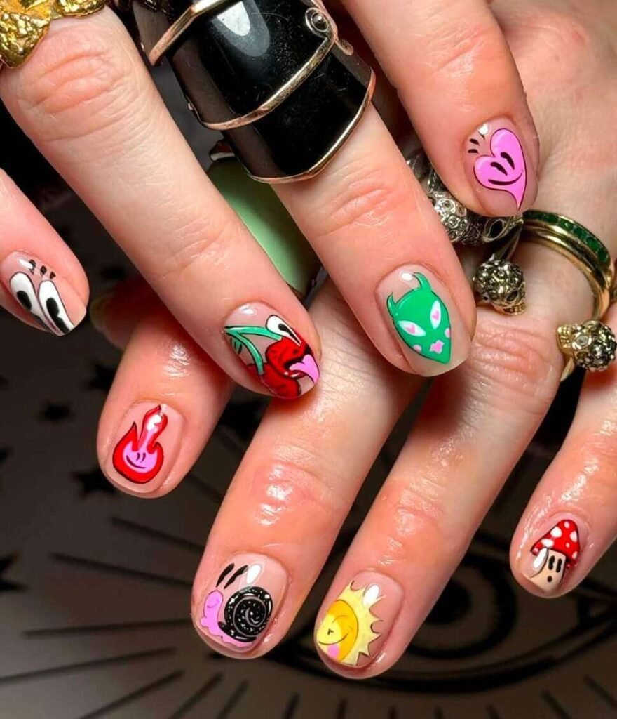 cartoon nail designs