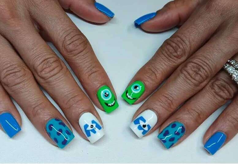 monsters inc cartoon nails
