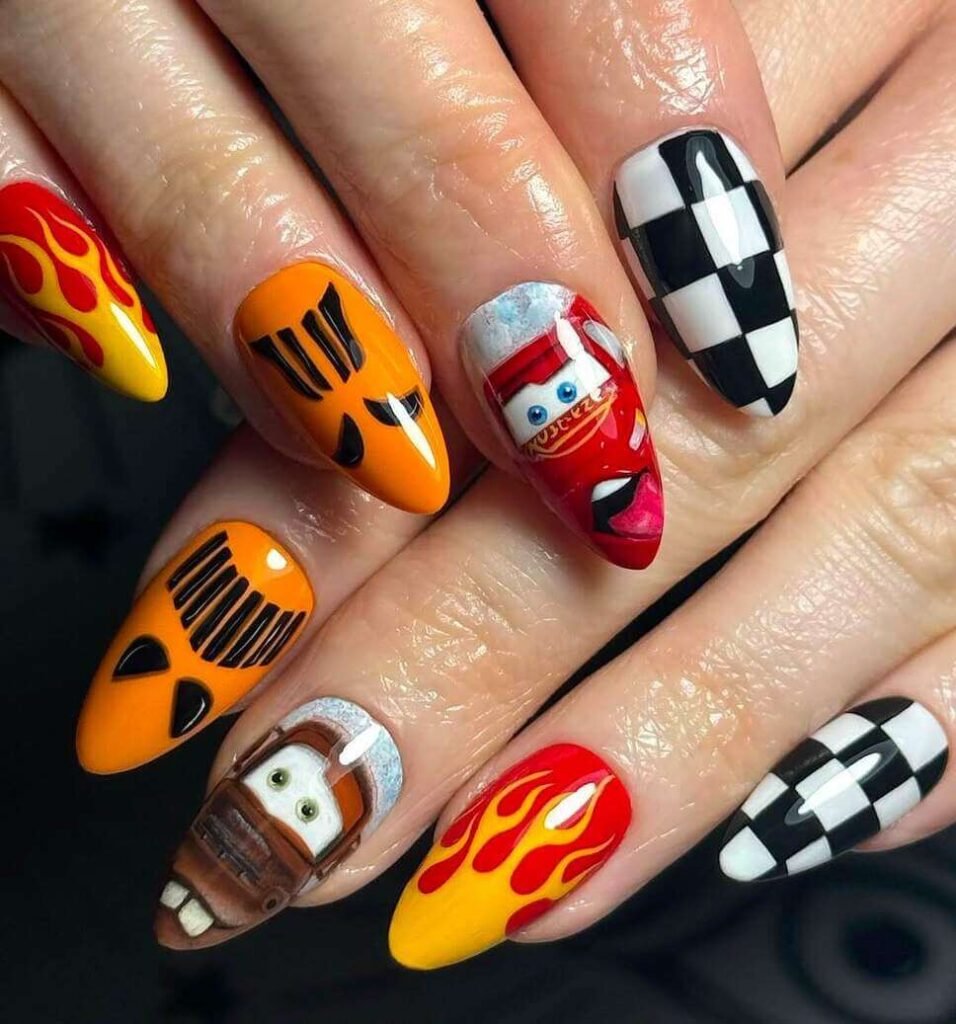 cars cartoon nails