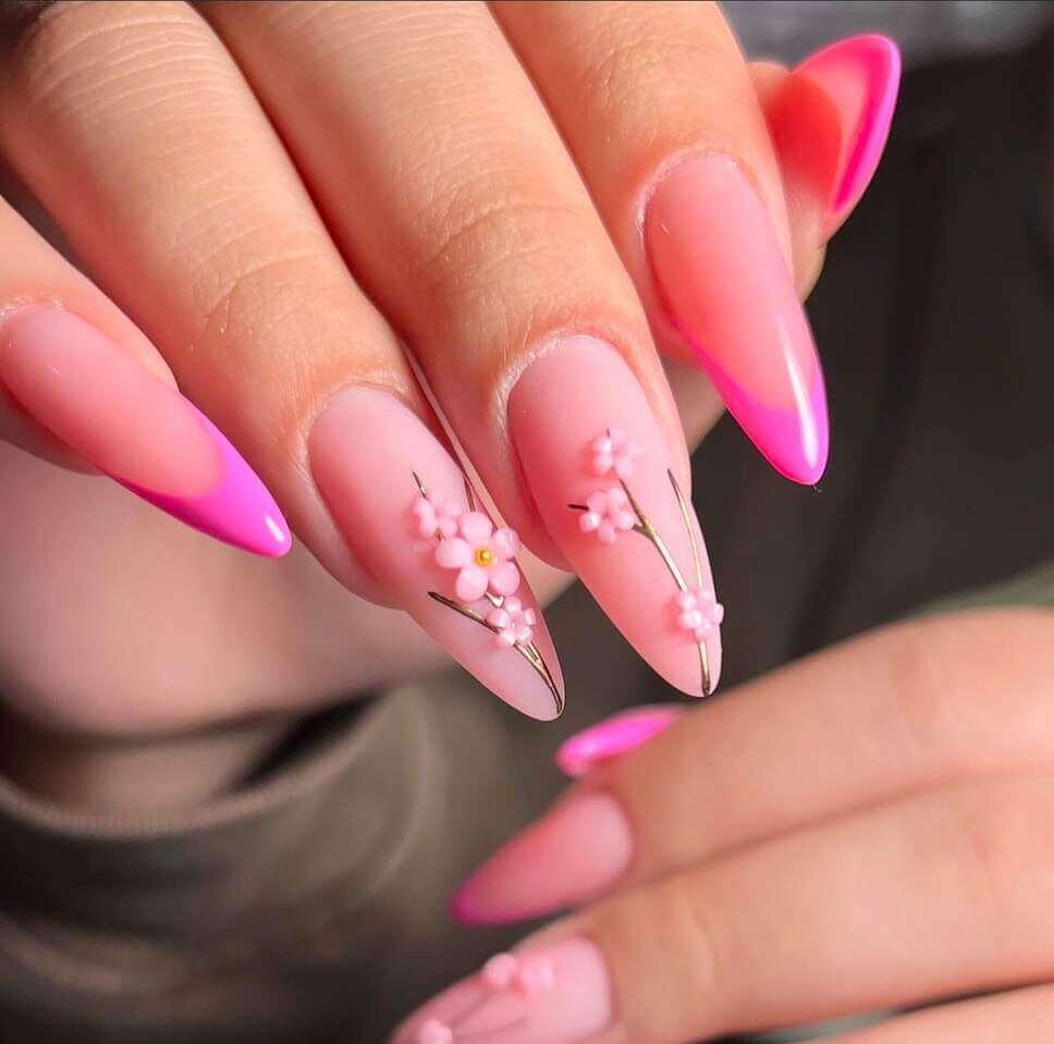 cherry blossom nail designs