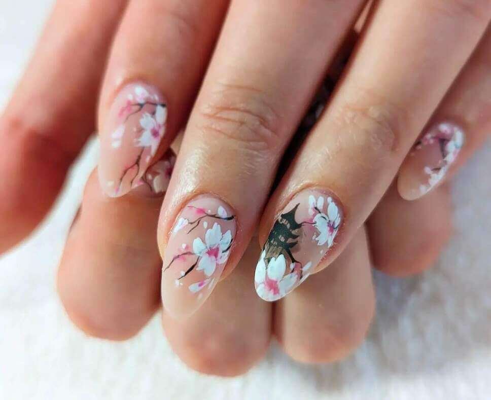 cherry blossom nail designs