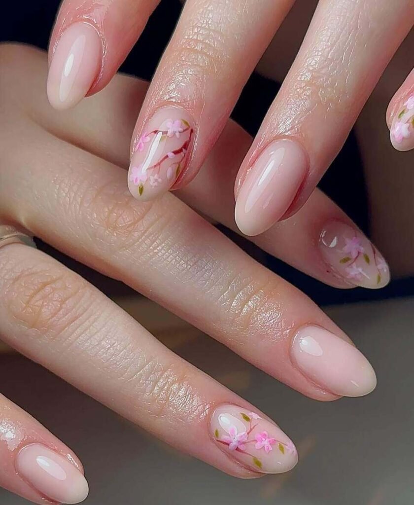 cherry blossom nail designs