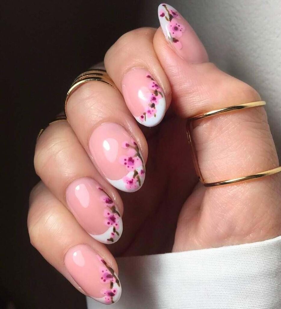 cherry blossom nail designs