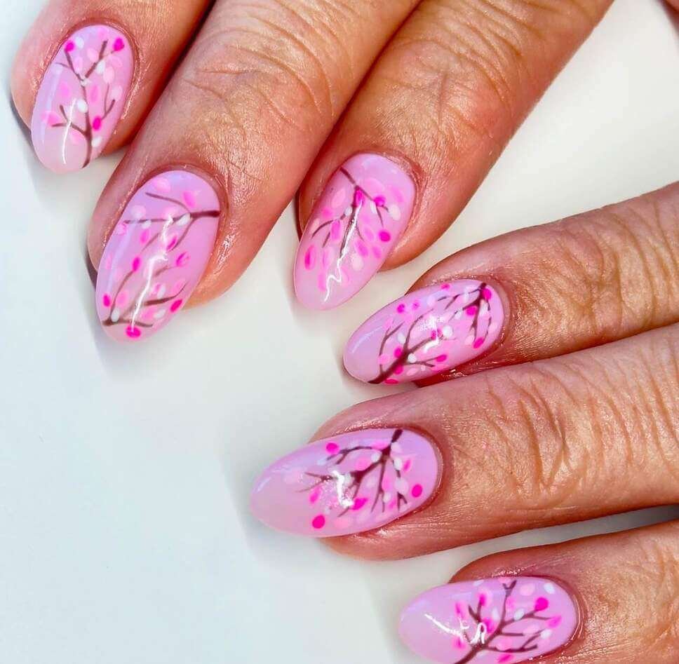 cherry blossom nail designs