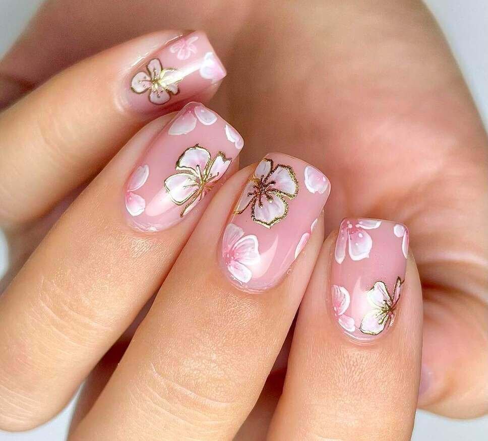 cherry blossom nails