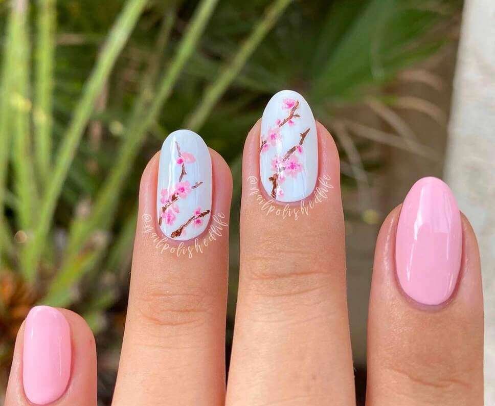 cherry blossom nail designs