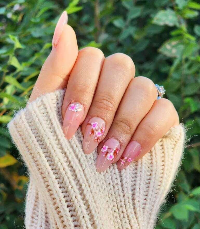 cherry blossom nail designs