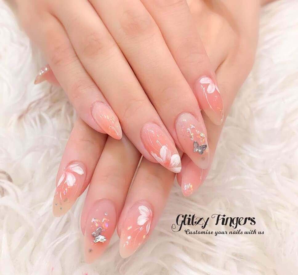 cherry blossom nail designs