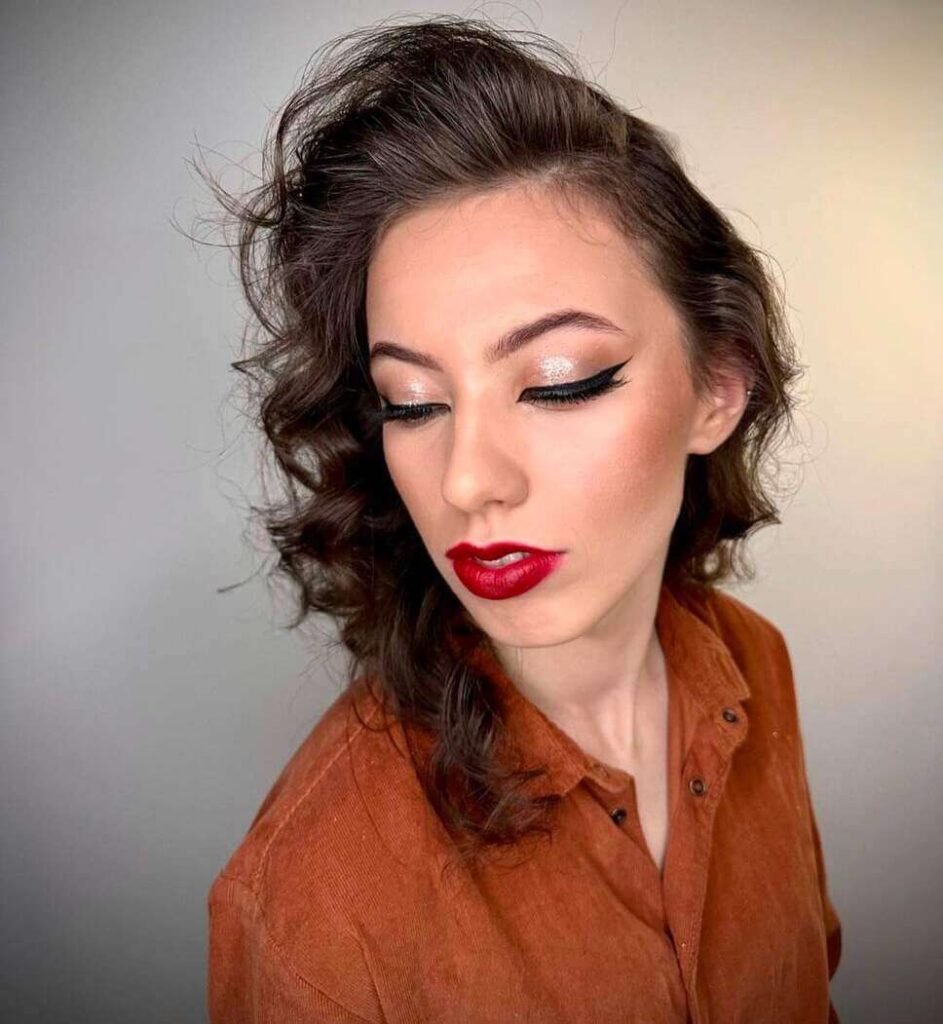 prom makeup looks with red lips