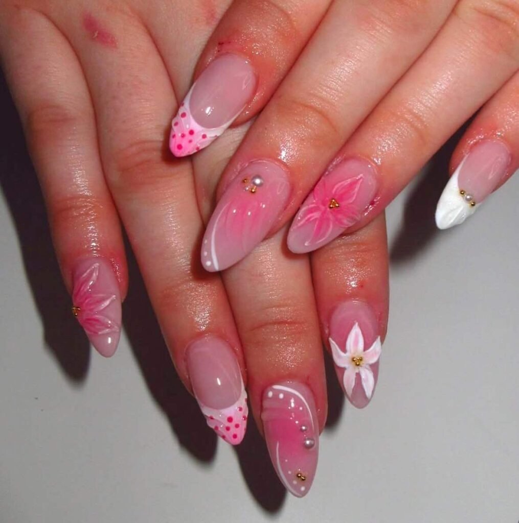 pink beach nail ideas