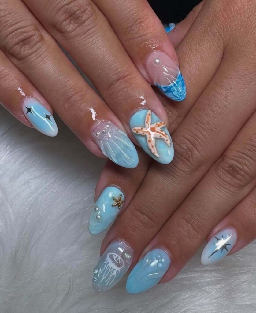 blue nail designs