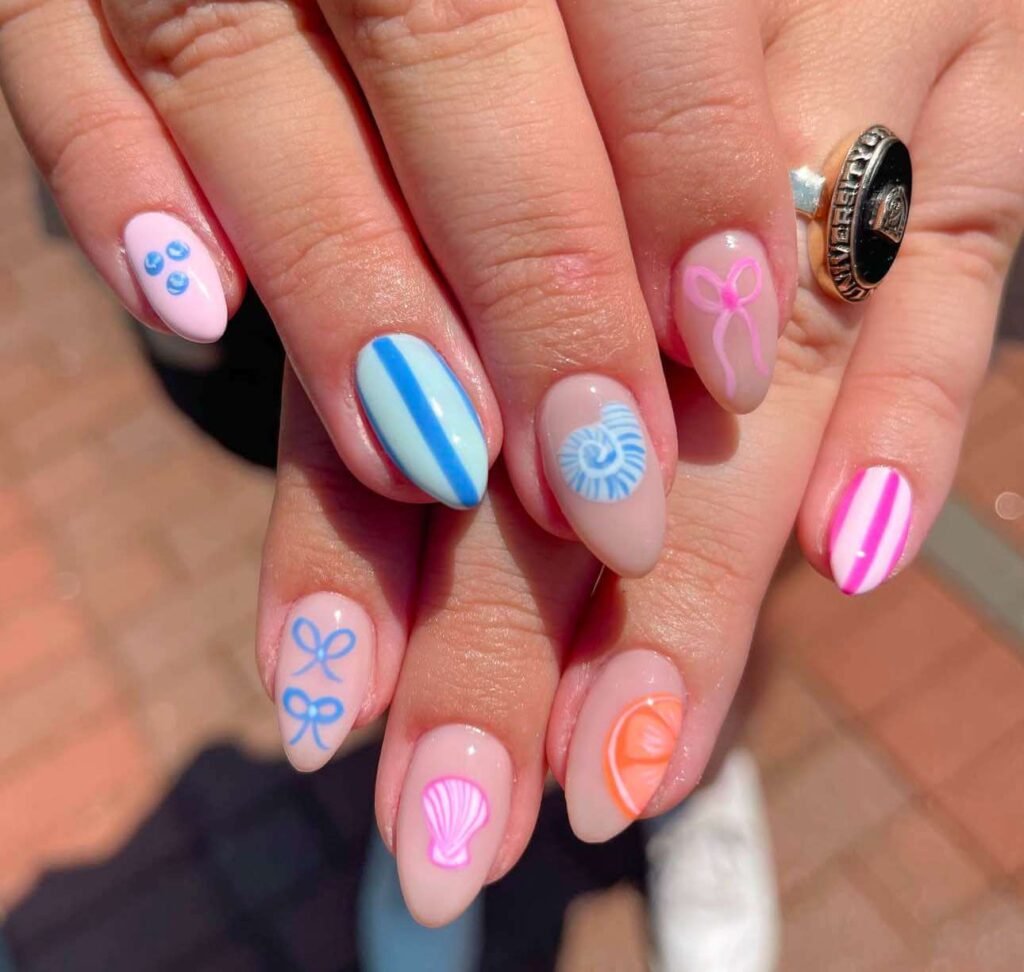 colorful beach nail ideas