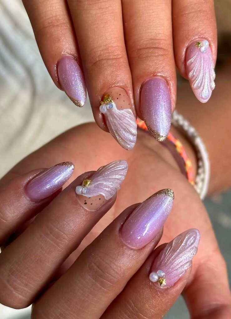 purple beach nail designs