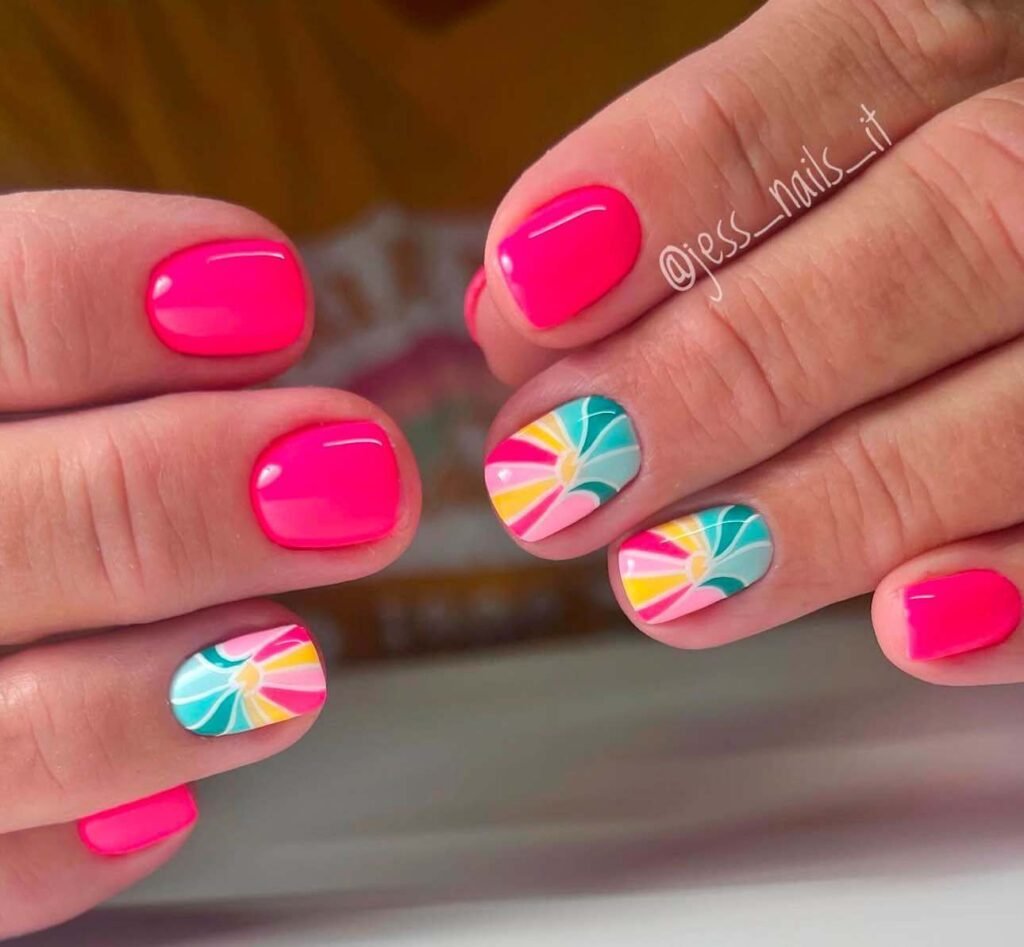 tropical beach nails