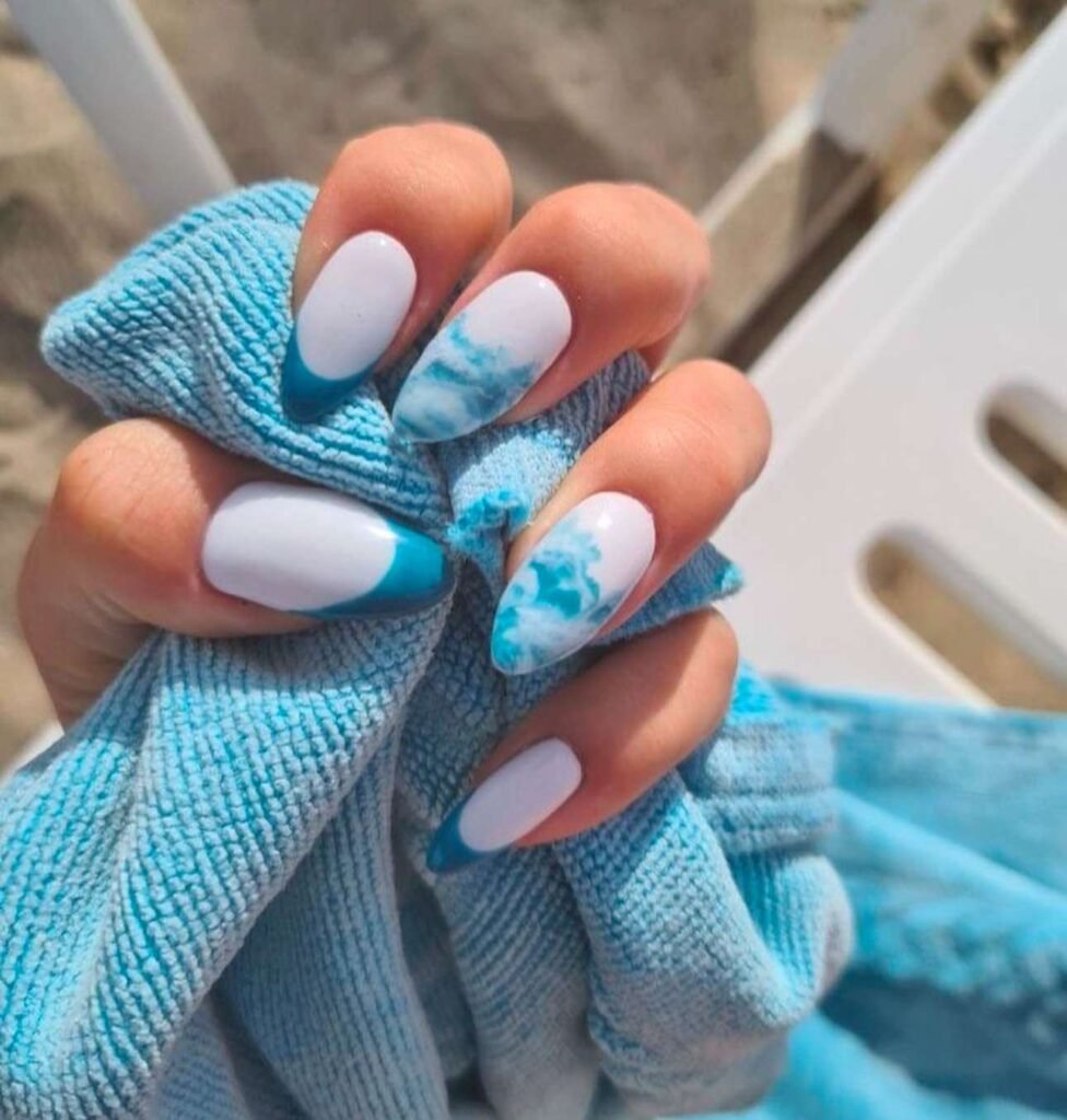 blue beach nails