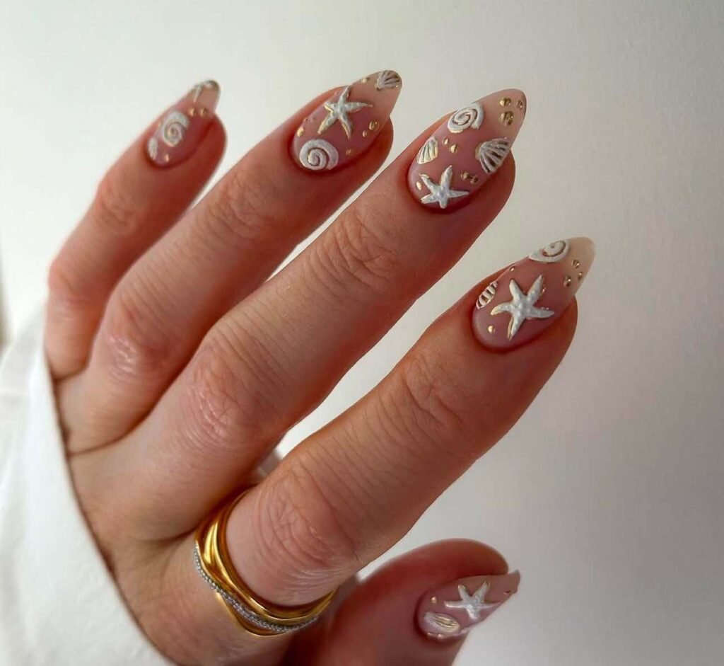 white beach nail ideas