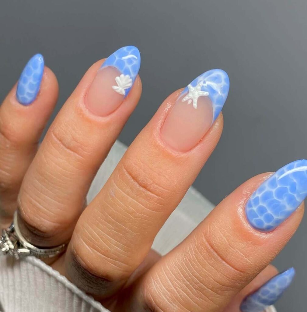 almond beach nail designs
