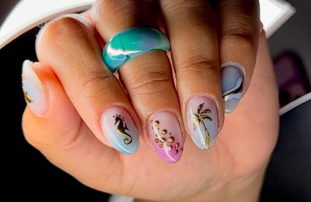 seashell nail designs