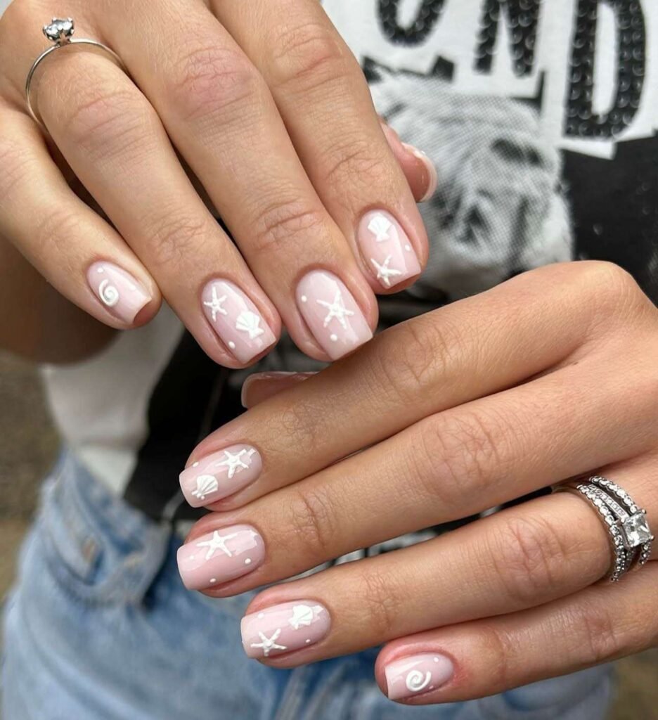 white beach nails