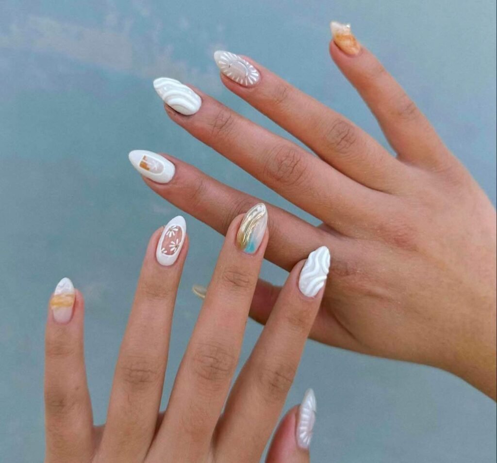 neutral beach nail ideas