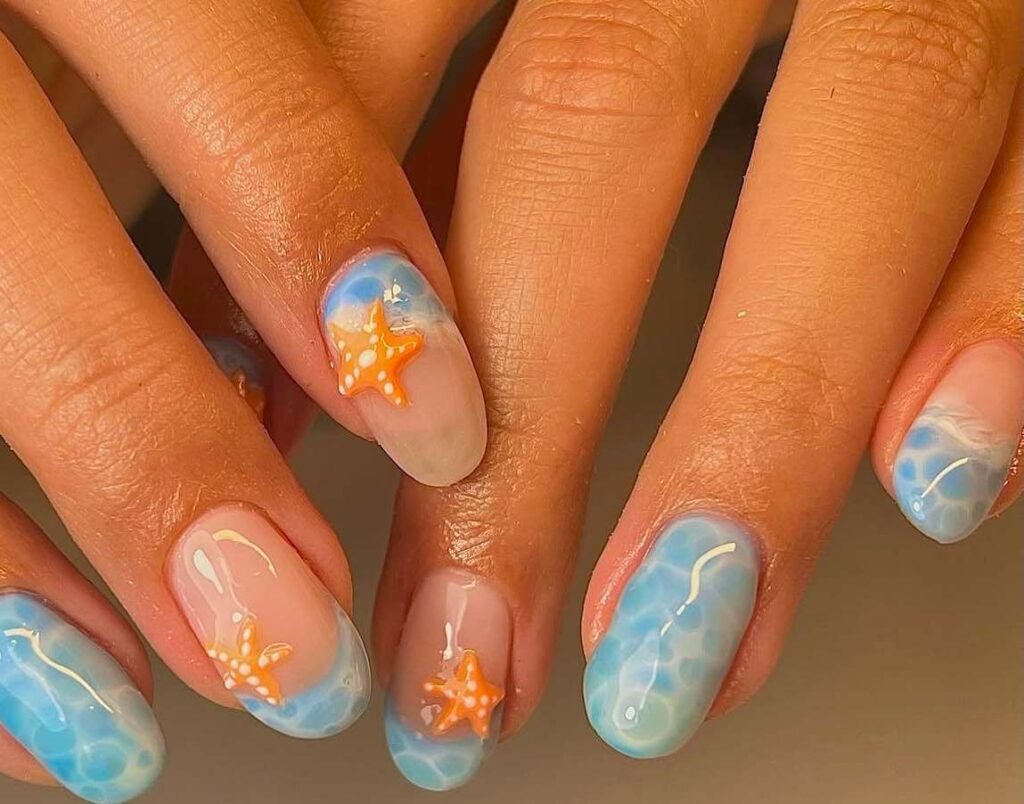 starfish beach nails