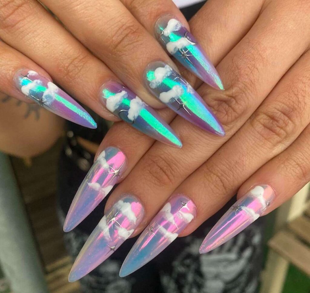 long cloud nail designs