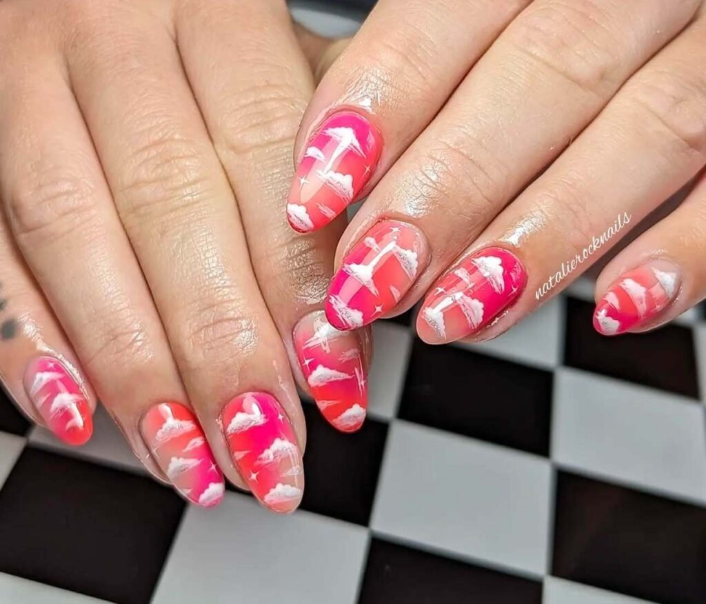 pink cloud nail ideas