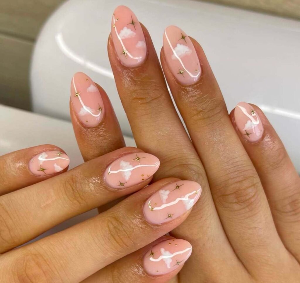 nude cloud nail ideas