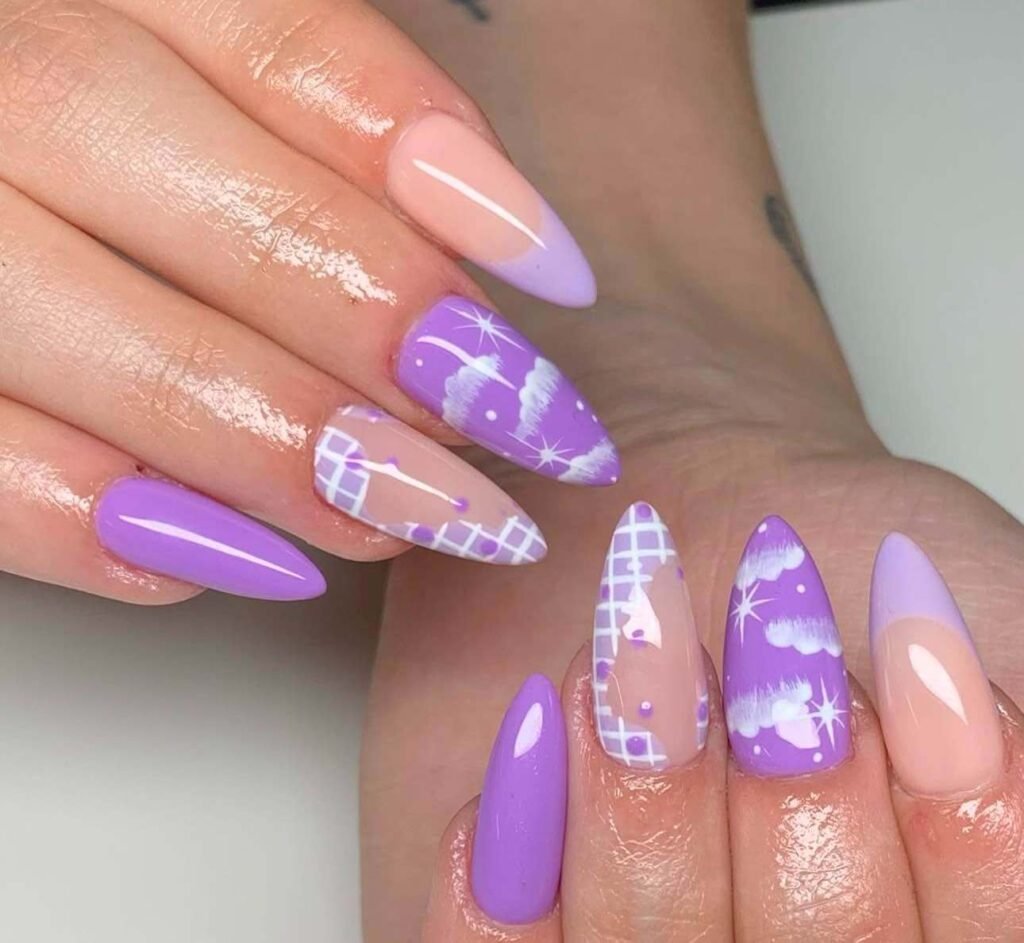 long cloud nail designs