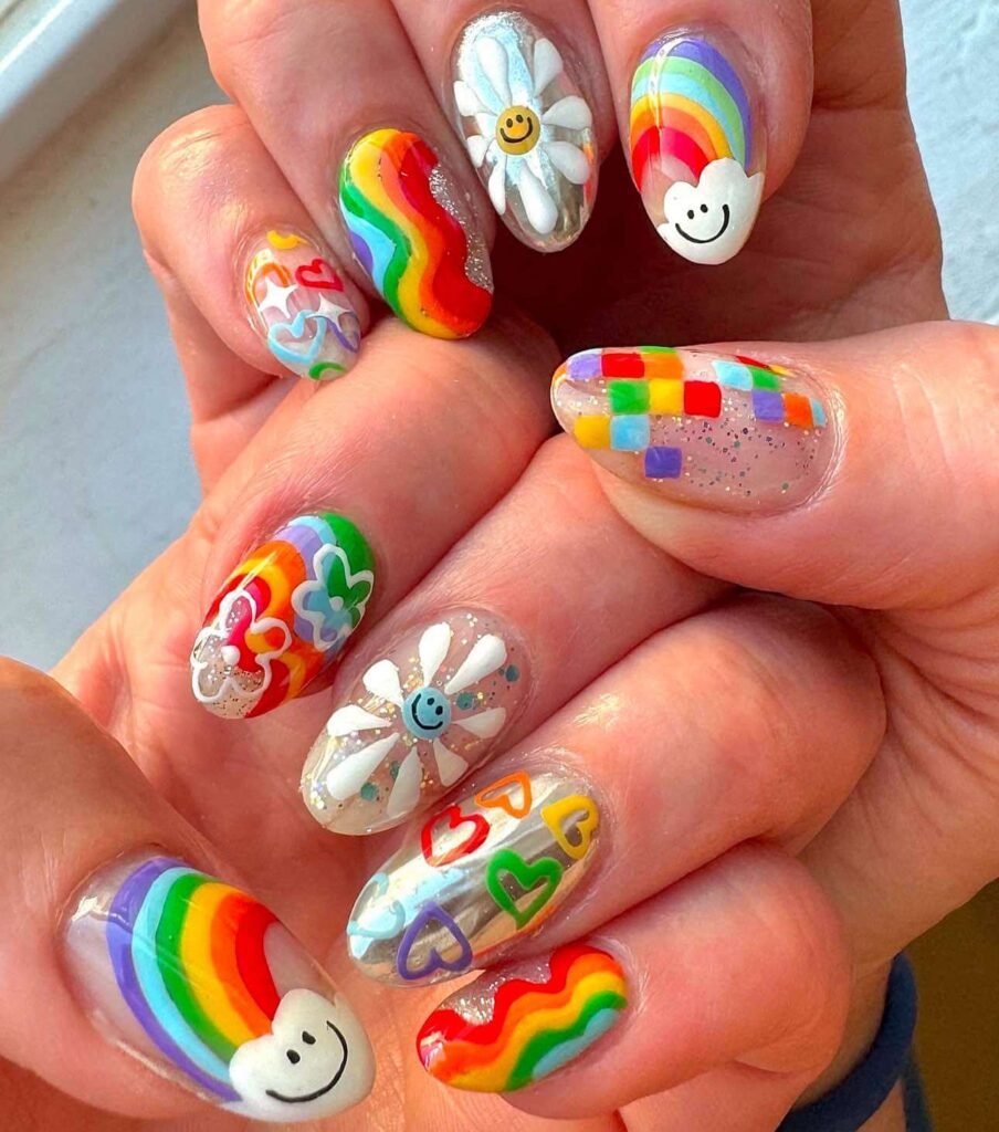 rainbow nail designs