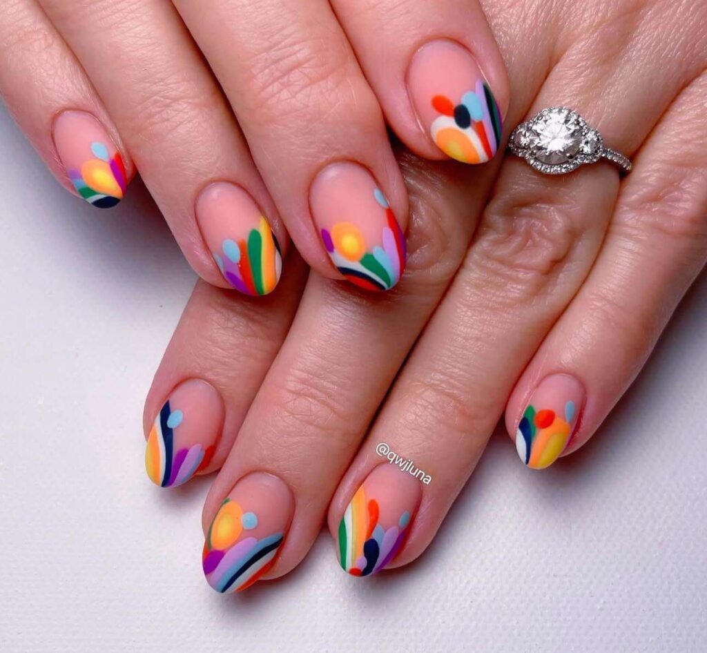 rainbow nail designs