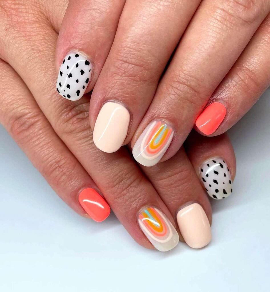pastel rainbow nails