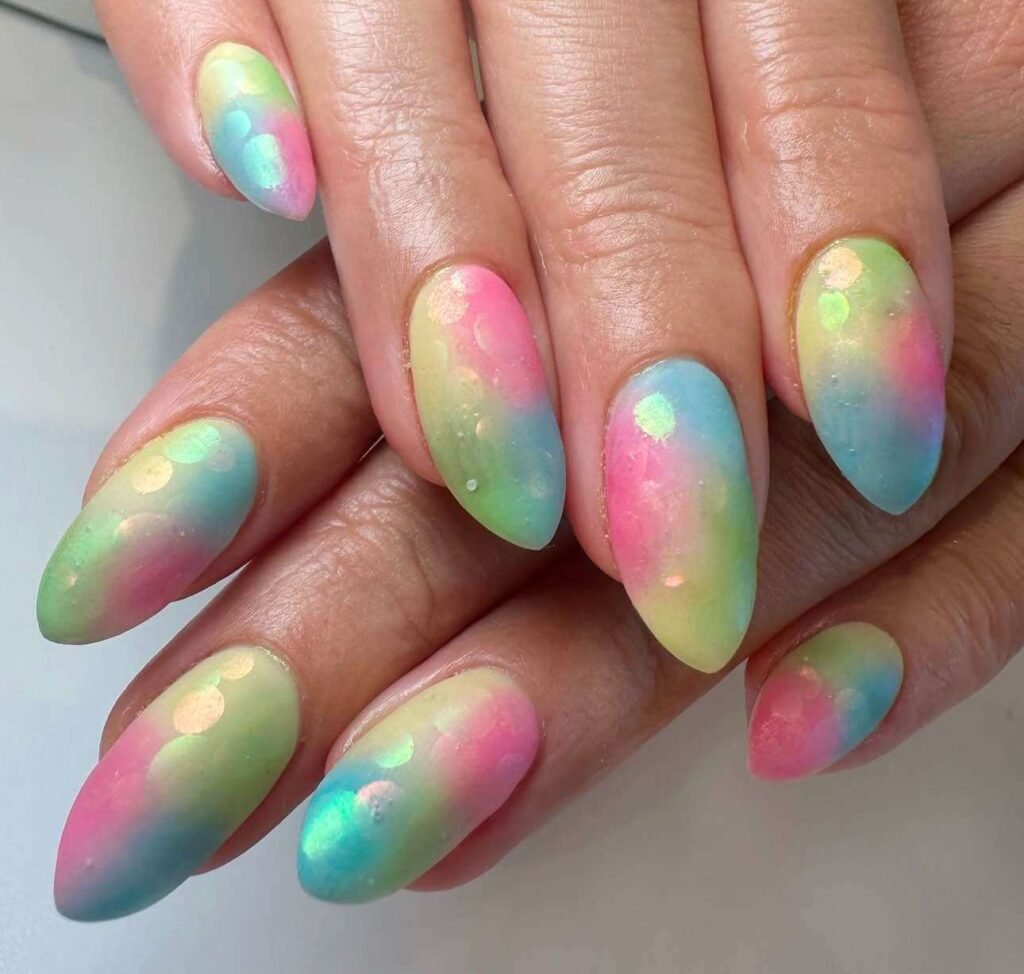 pastel rainbow nail designs