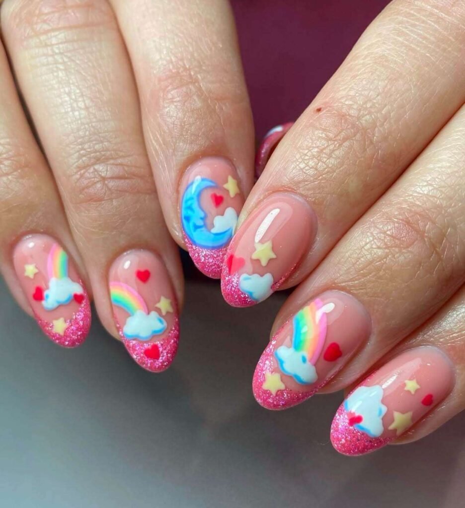 rainbow nail designs