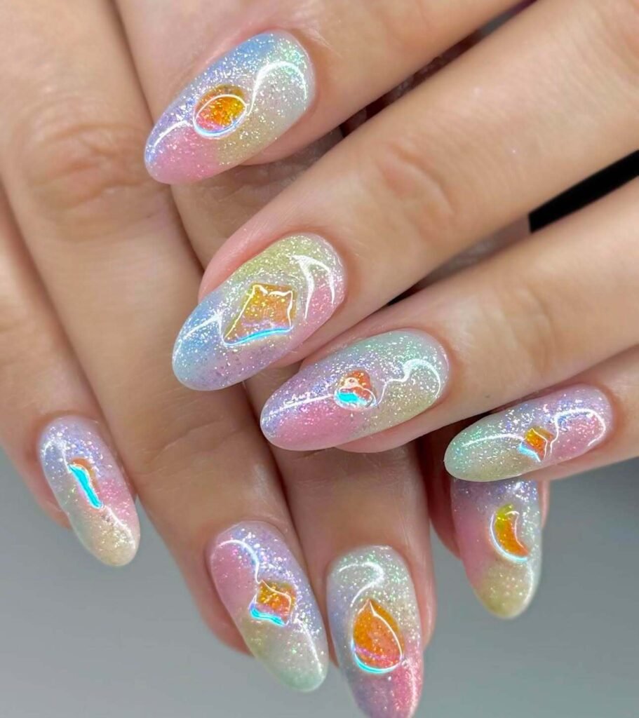 pastel rainbow nail ideas