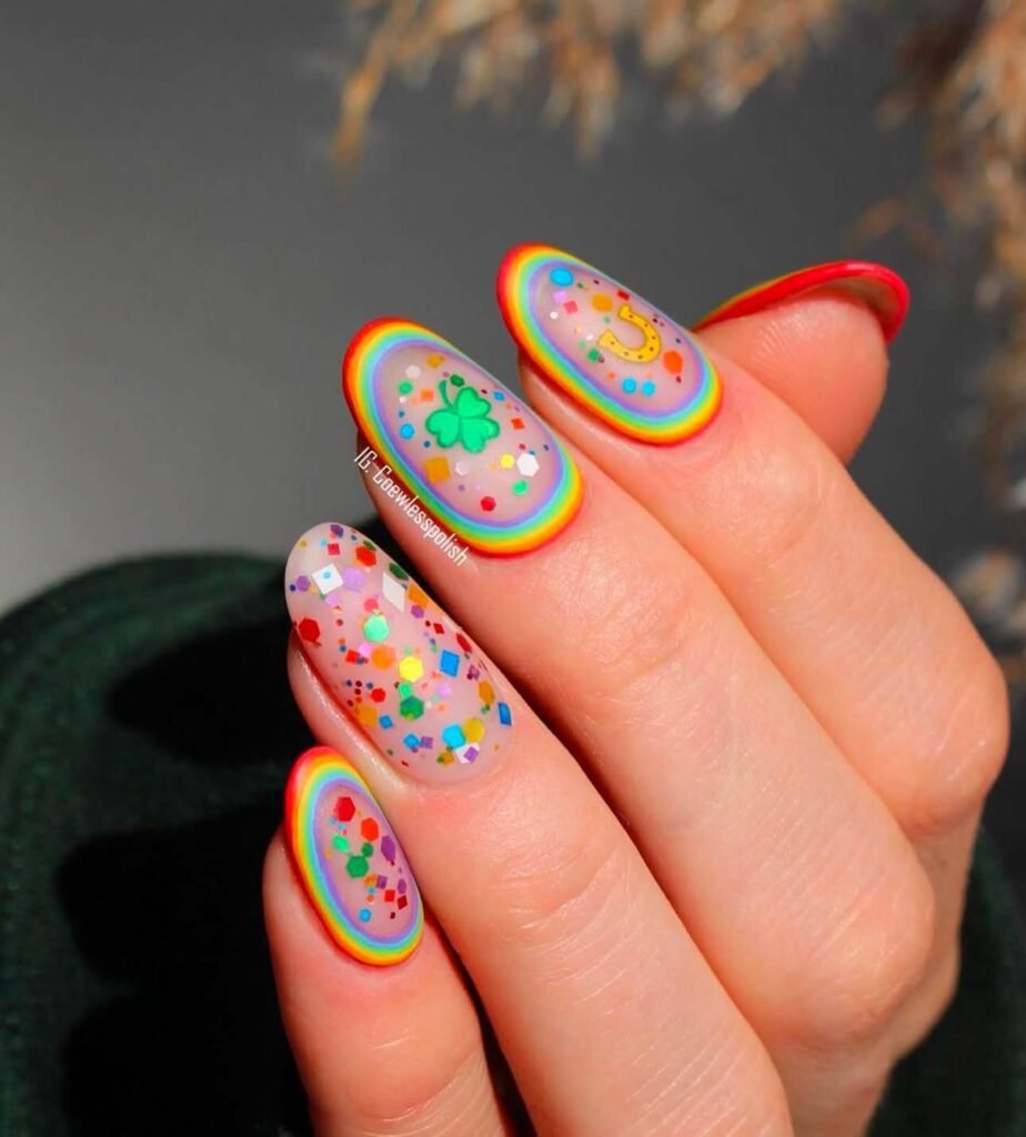 rainbow nail ideas for St. Patrick's Day