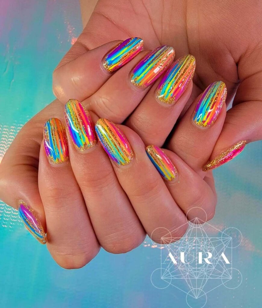 rainbow nails