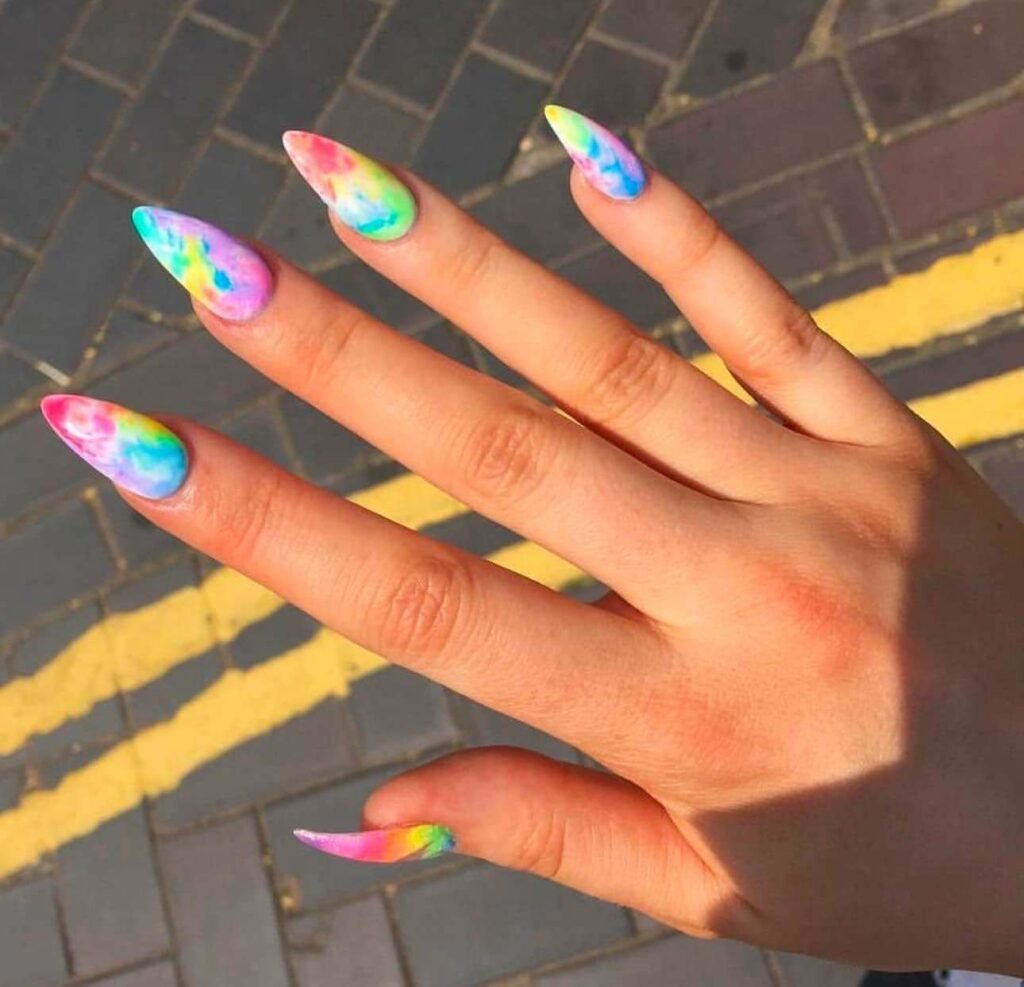 long rainbow nails