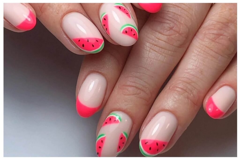 watermelon nail designs
