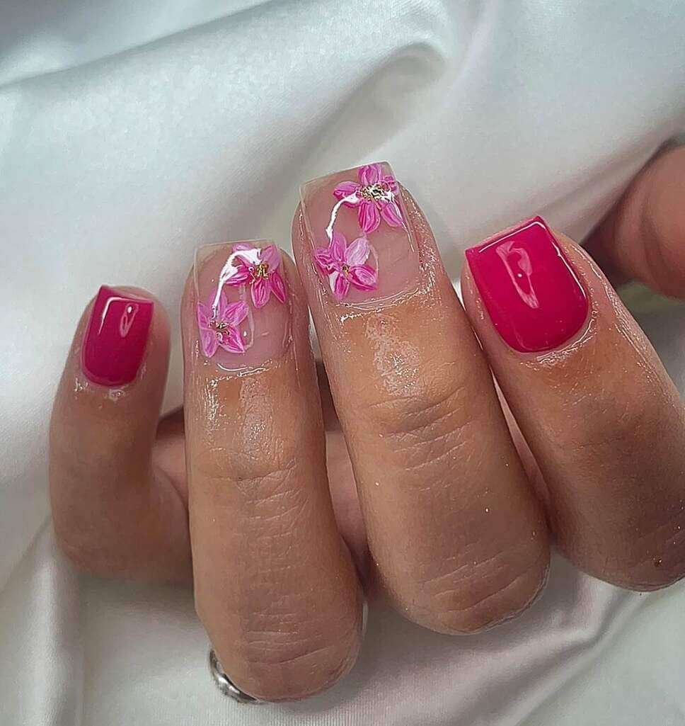 pink overlay nails