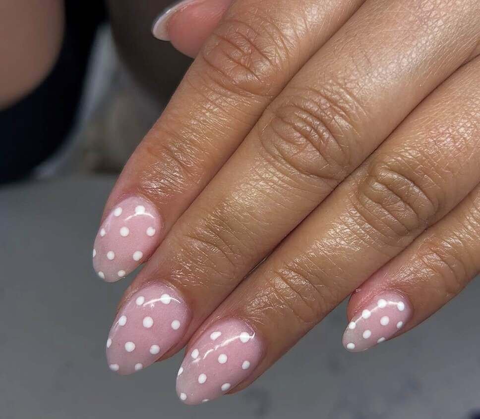 polka dot overlay nails