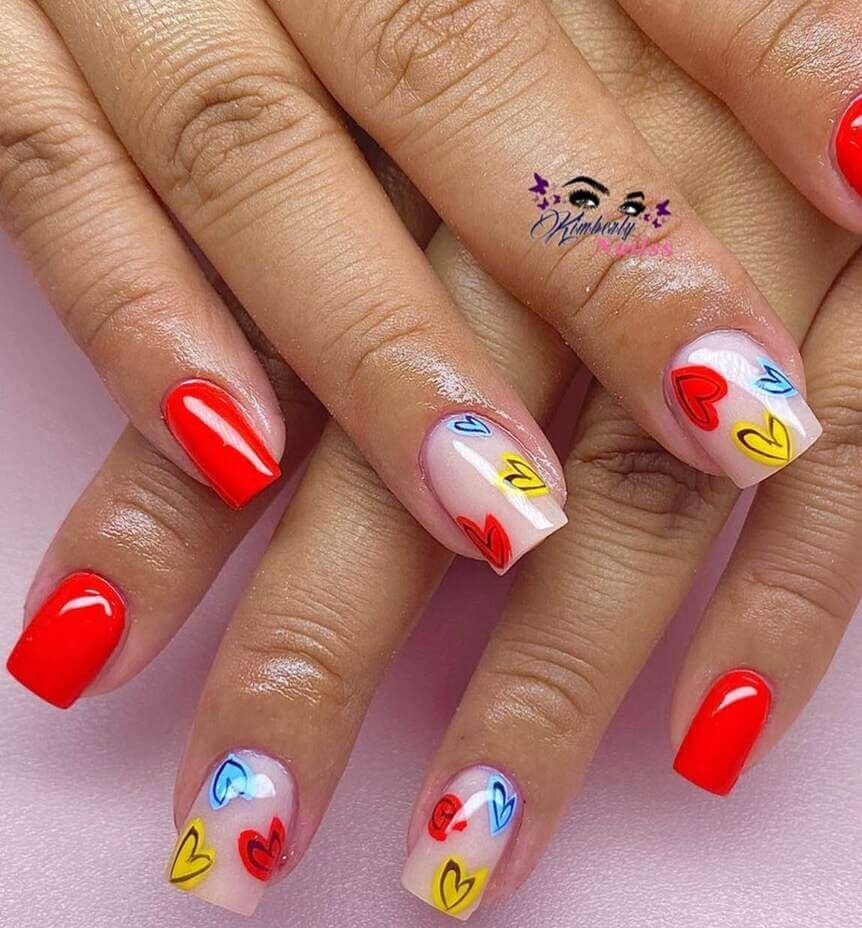 red overlay nails