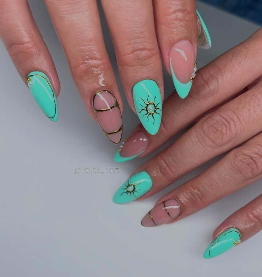 tiffany nail designs with sun
