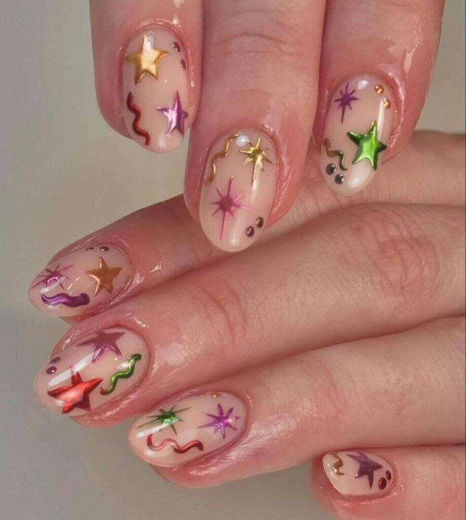 nude christmas nails