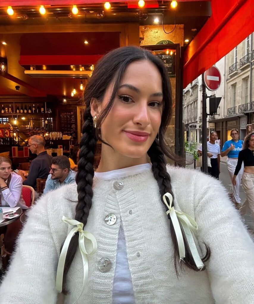 twin braids bow hairstyle