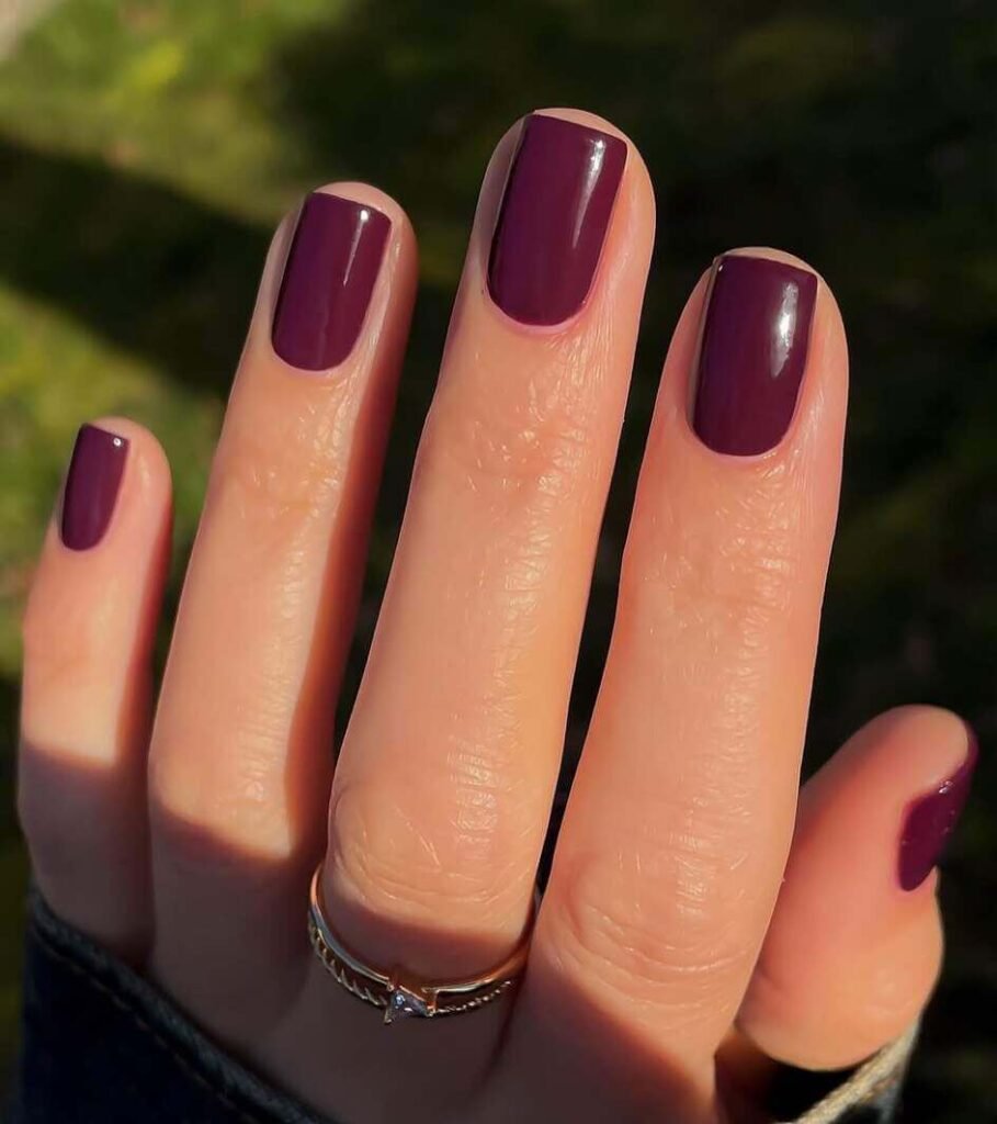 plum fall nails