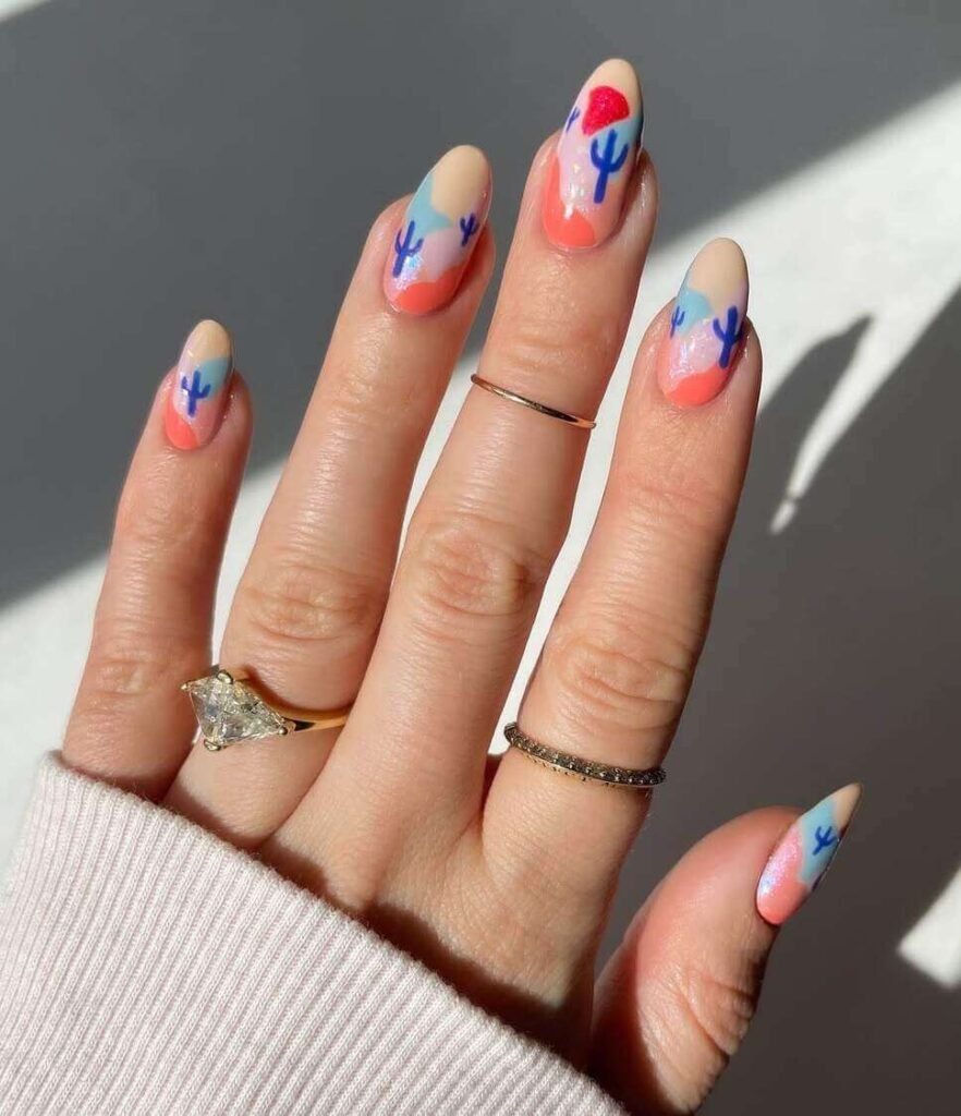 colorful cowgirl nail designs