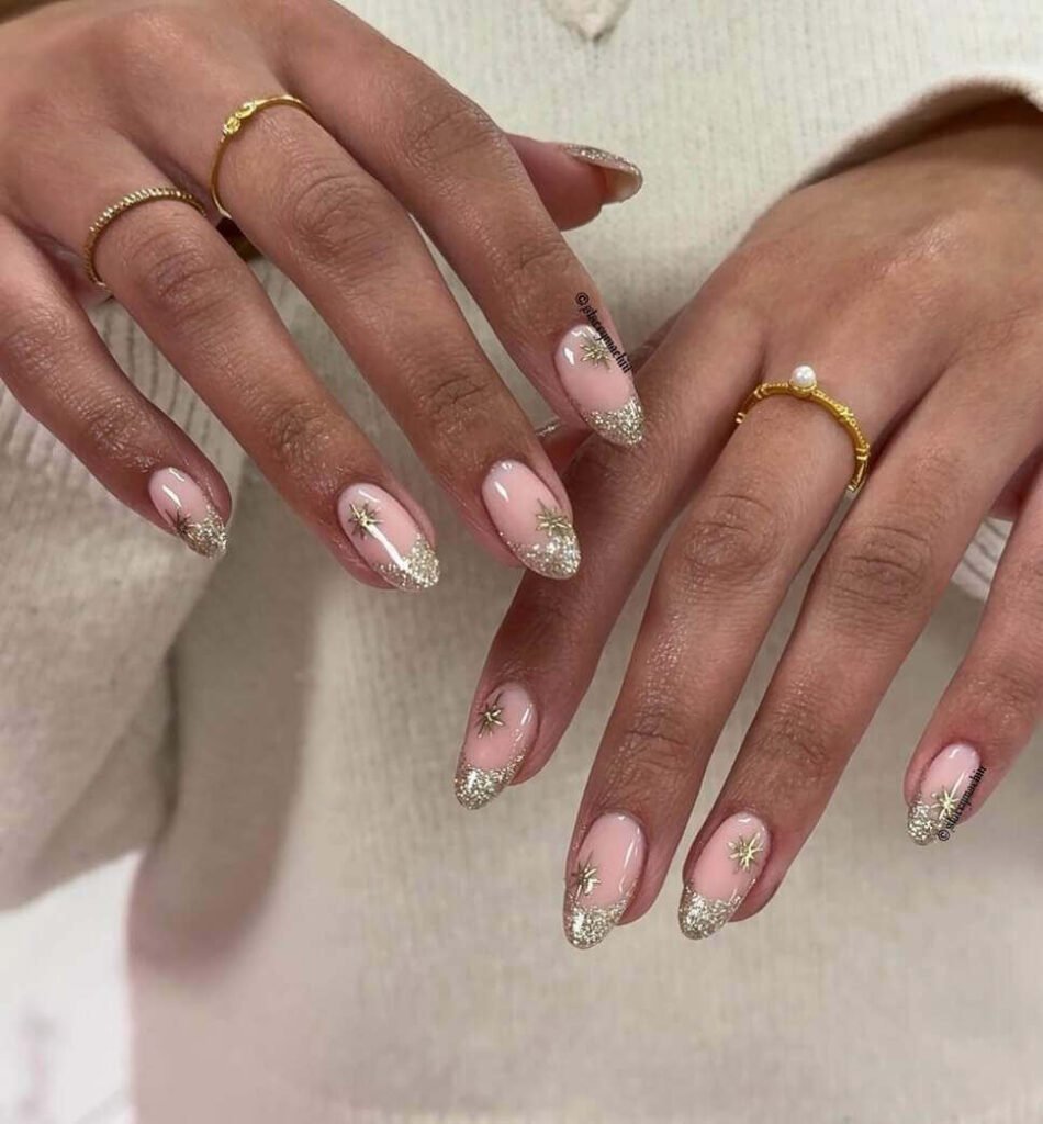 glitter new year nail designs 