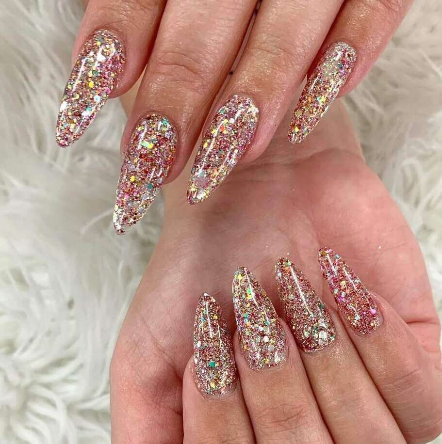 glitter new year nail designs 