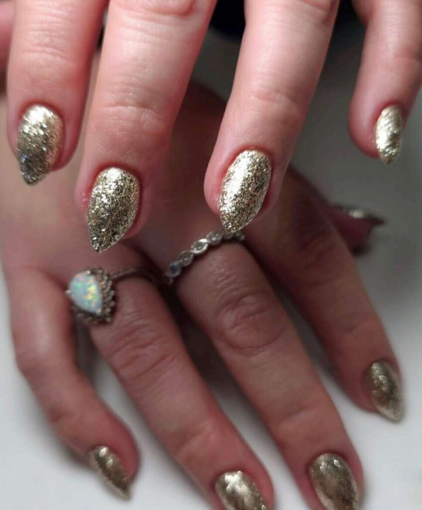 glitter new year nail designs 